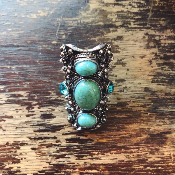 Jewelry - Silver & Turquoise Multi-stone Boho Ring